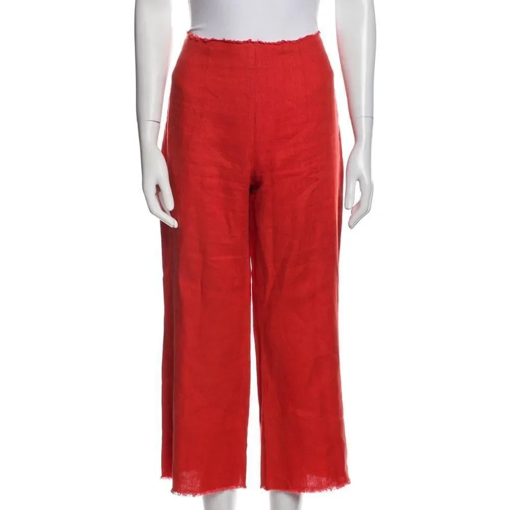 Reformation Women's Red Wide‎ Leg Pants size 2